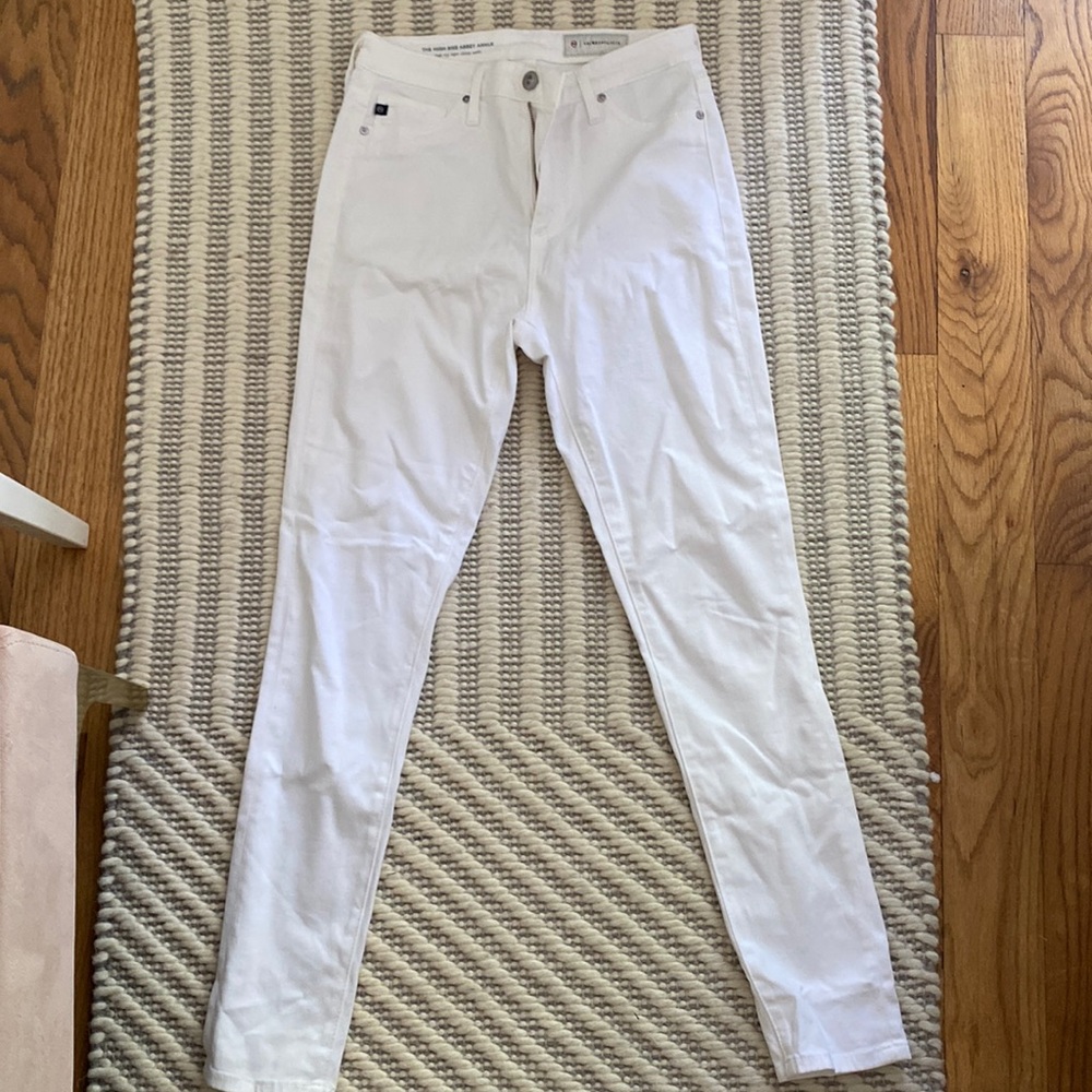 AG High Rise Abbey Ankle Jean in White